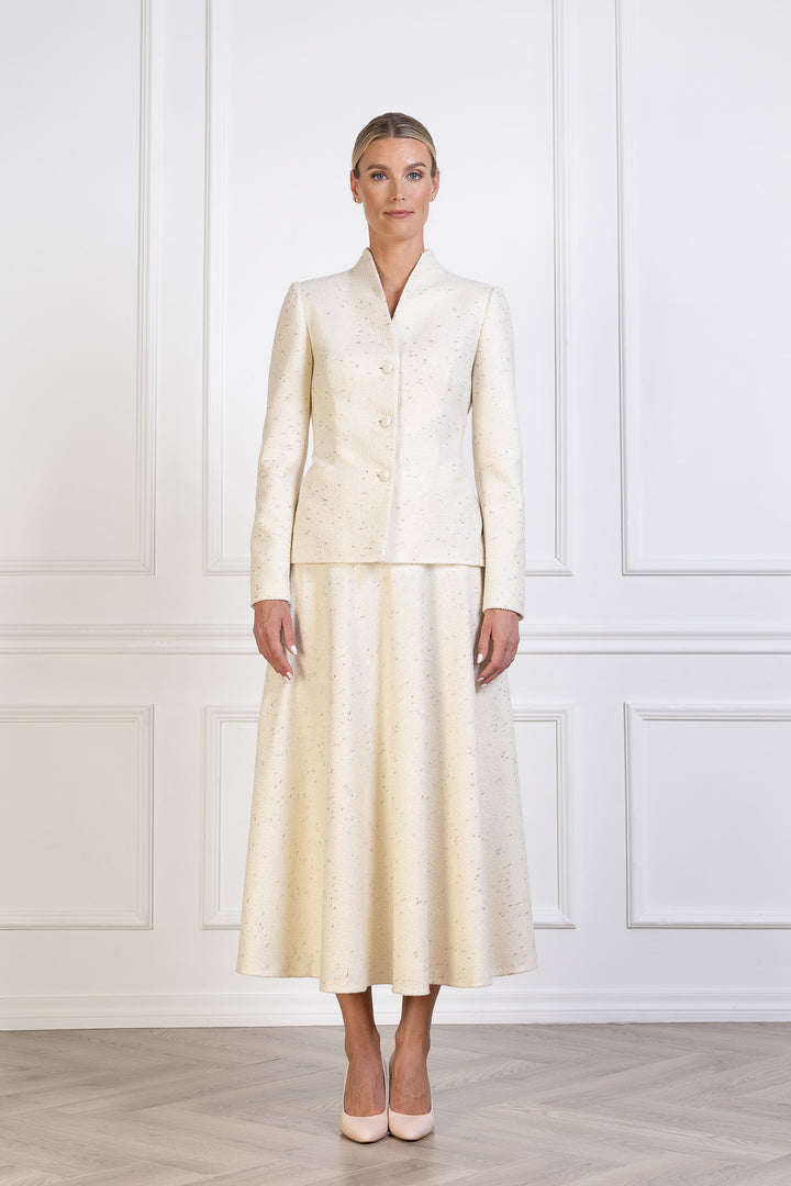 WRIGHTIA CREAM WOOL BLEND JACKET