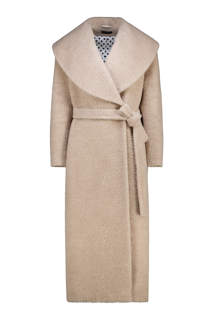 LALLEMANTIA BEIGE OVERSIZED BABY ALPACA BLEND WINTER COAT