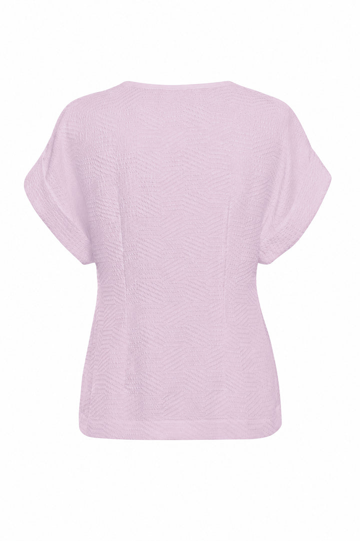 Lavender silk t-shirt on a white background