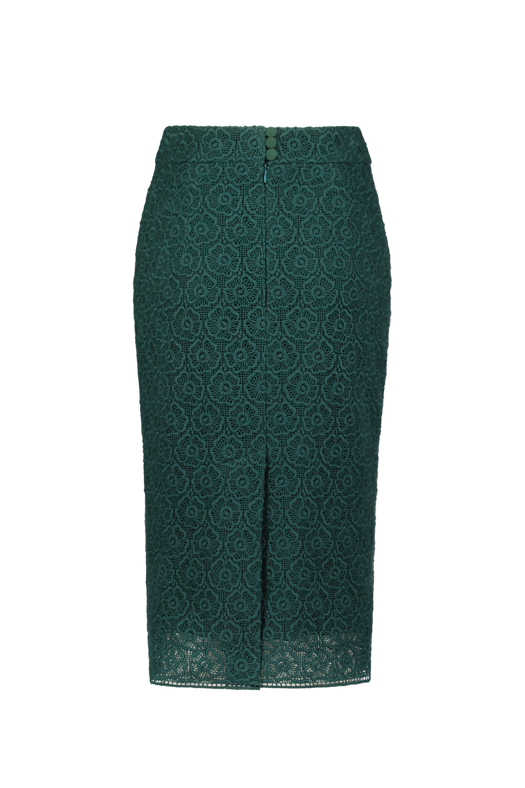 RUBIA DEEP GREEN LACE PENCIL SKIRT