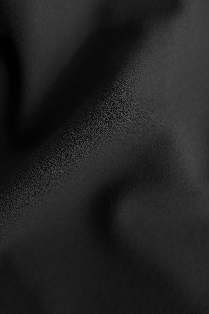 SALVIA BLACK WOOL CREPE BLOUSE