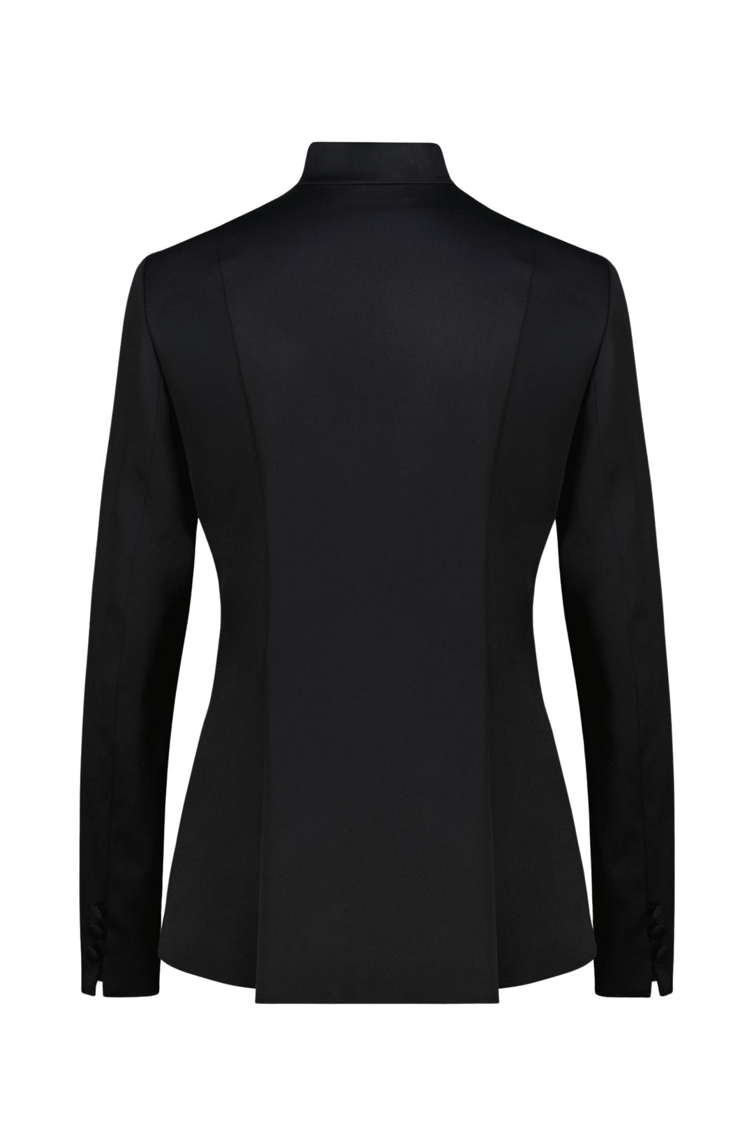 MELILOTUS BLACK WOOL JACKET WITH DRAPED FRONT DETAIL