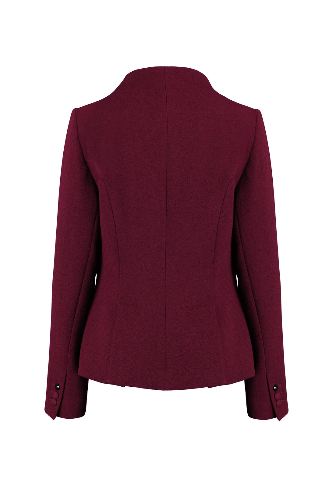 OLEANDRA BURGUNDY WOOL JACKET WITH CRYSTAL EMBROIDERY