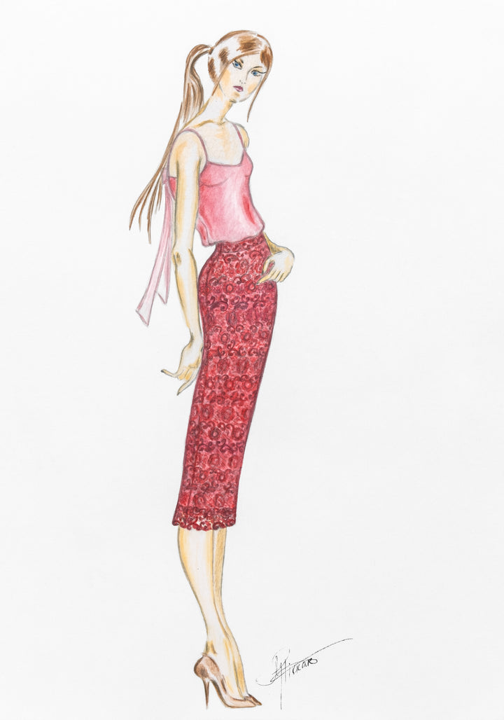 FINE ART PRINT: RUBIA&ARIA FASHION SKETCH