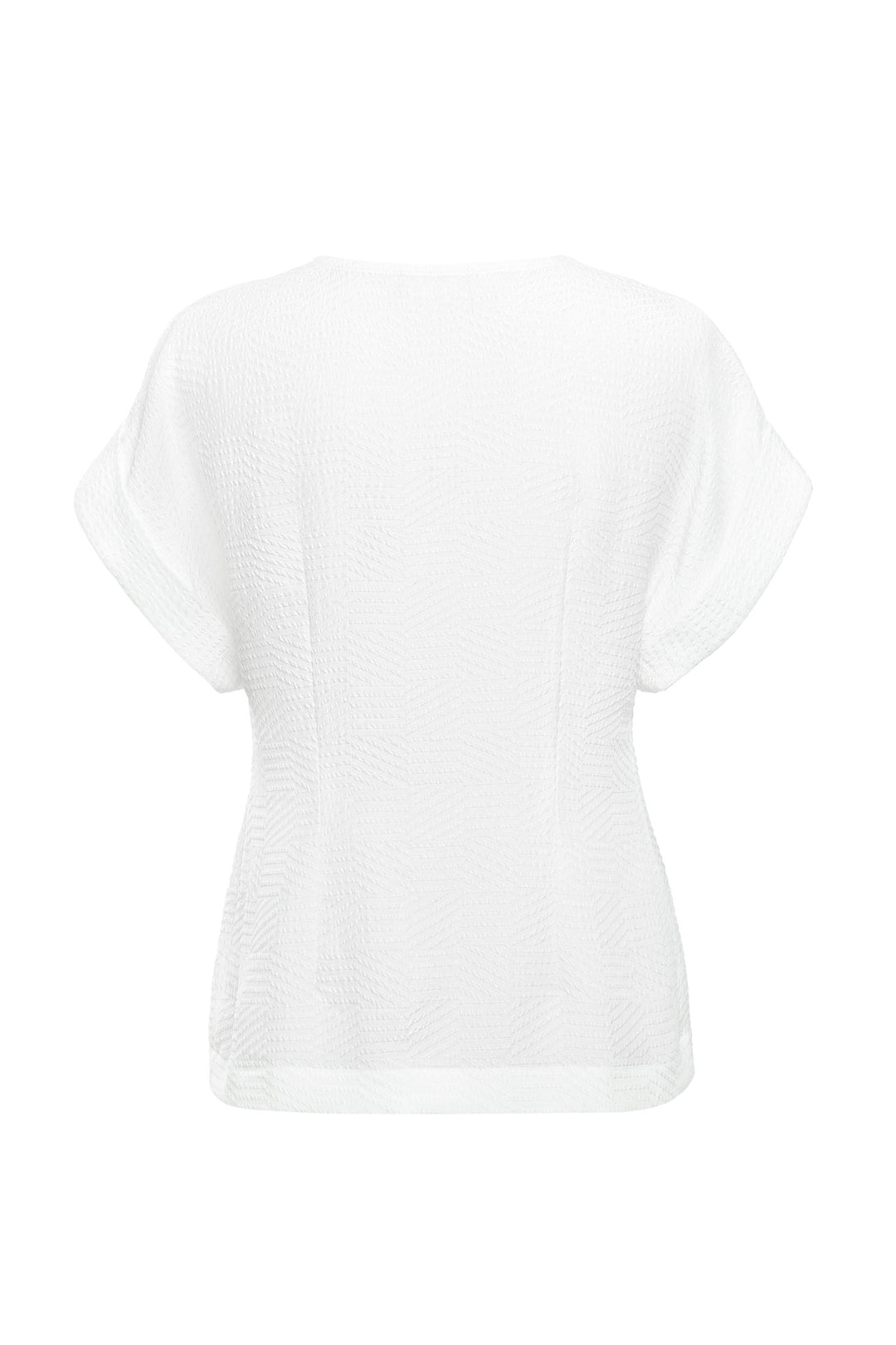 LEPIDIUM WHITE SILK JAQUARD V-NECK TOP