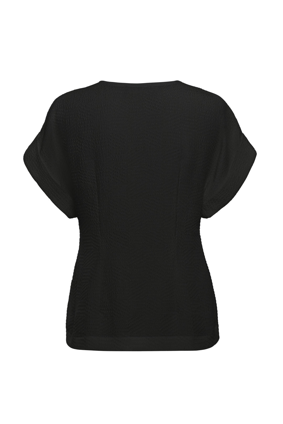 LEPIDIUM BLACK SILK JAQUARD V-NECK TOP