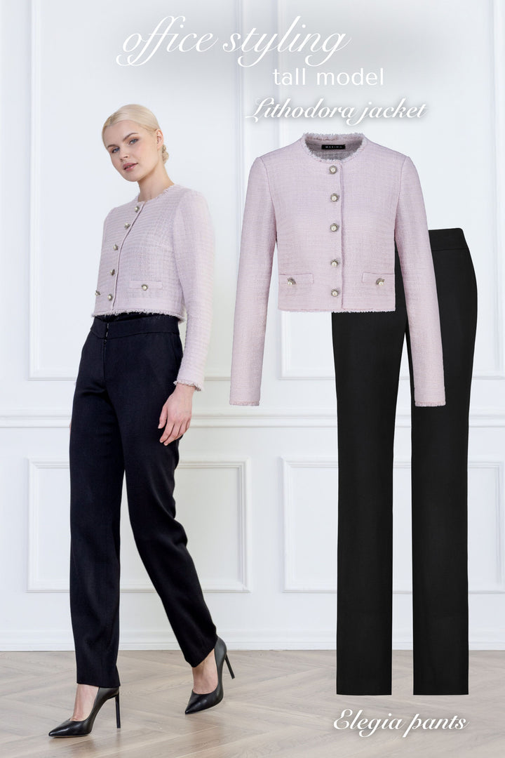 LITHODORA PALE LAVENDER TEXTURED WOOL-SILK JACKET