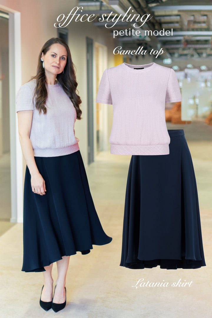 CANELLA PALE LAVENDER TEXTURED WOOL-SILK BLOUSE