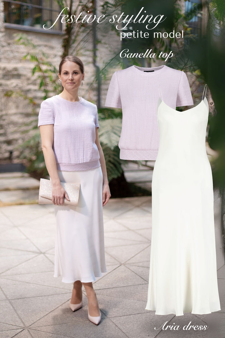 CANELLA PALE LAVENDER TEXTURED WOOL-SILK BLOUSE