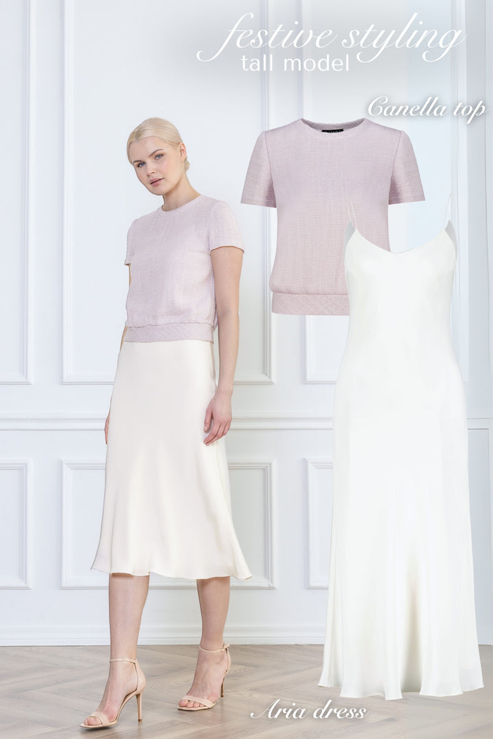 CANELLA PALE LAVENDER TEXTURED WOOL-SILK BLOUSE