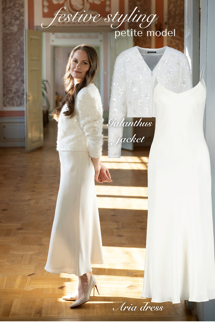 GALANTHUS IVORY EMBELLISHED MINI JACKET