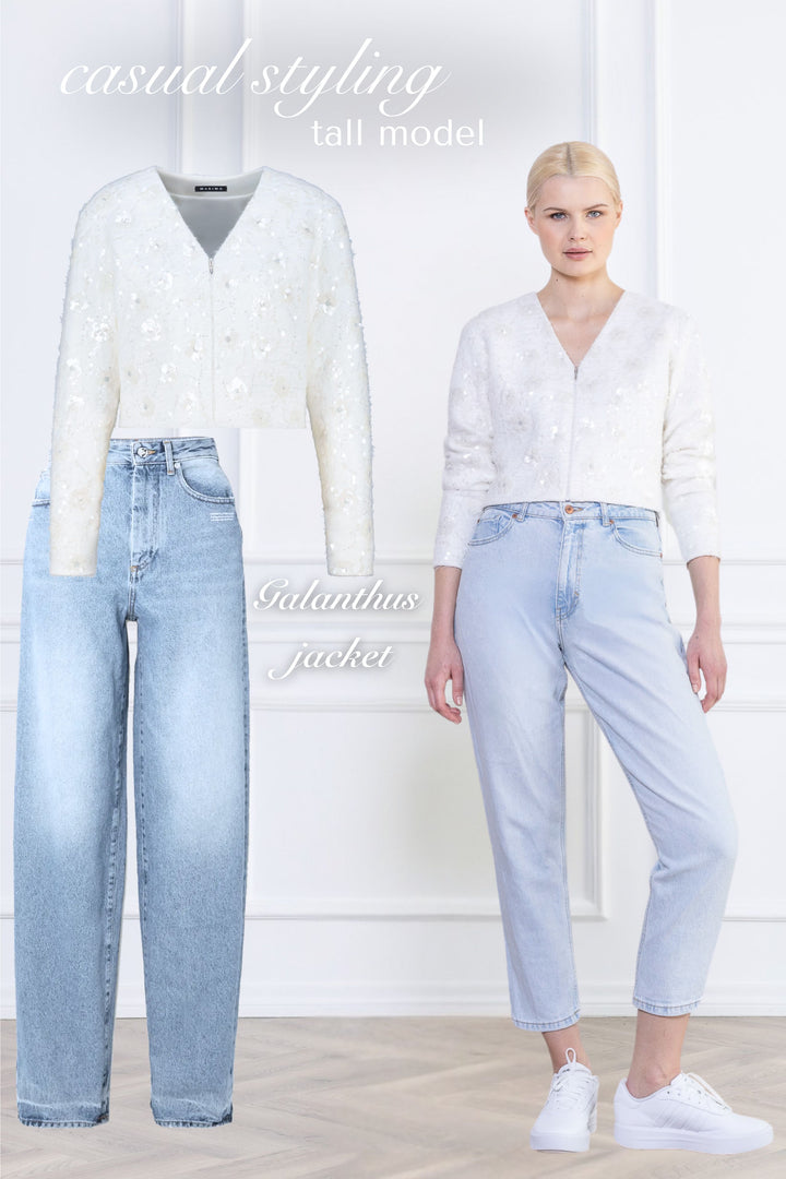 GALANTHUS IVORY EMBELLISHED MINI JACKET