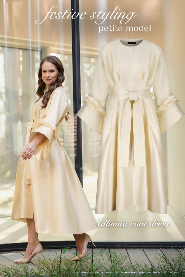 ADLUMIA BUTTER YELLOW COAT DRESS