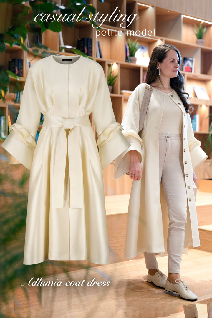 ADLUMIA BUTTER YELLOW COAT DRESS
