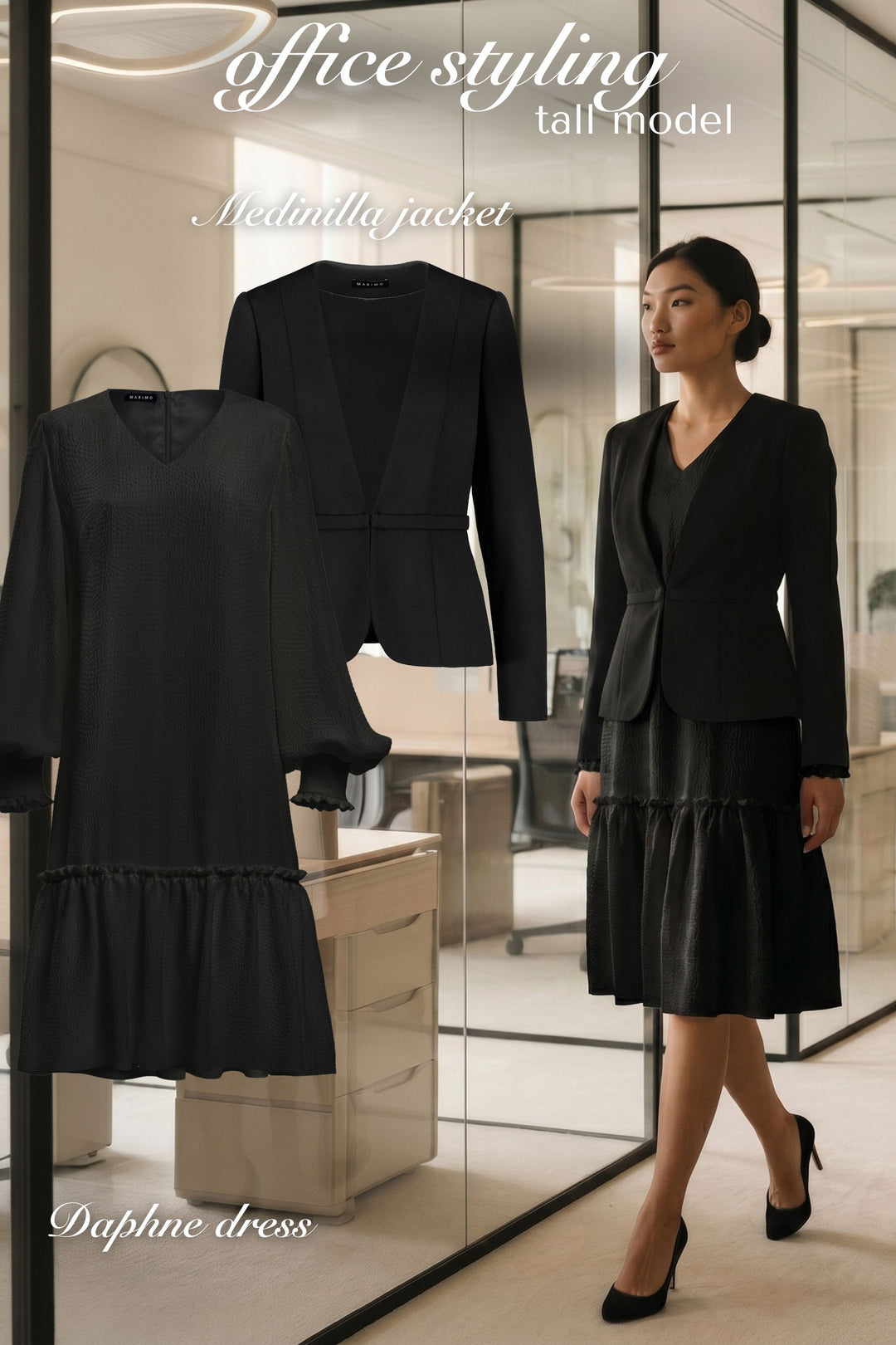 MEDINILLA BLACK FINE WOOL JACKET