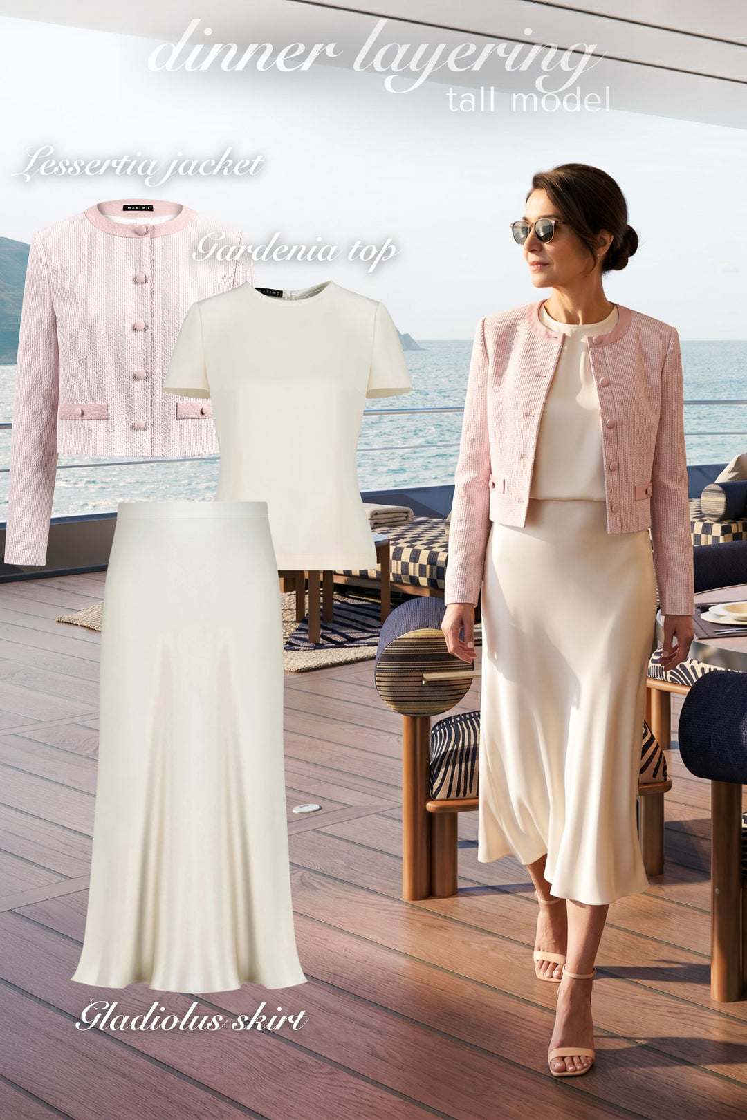 GLADIOLUS CREAM SILK SLIP SKIRT