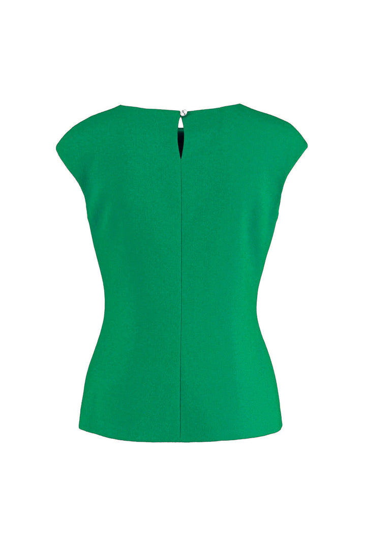 SALVIA JADE GREEN WOOL CREPE BLOUSE