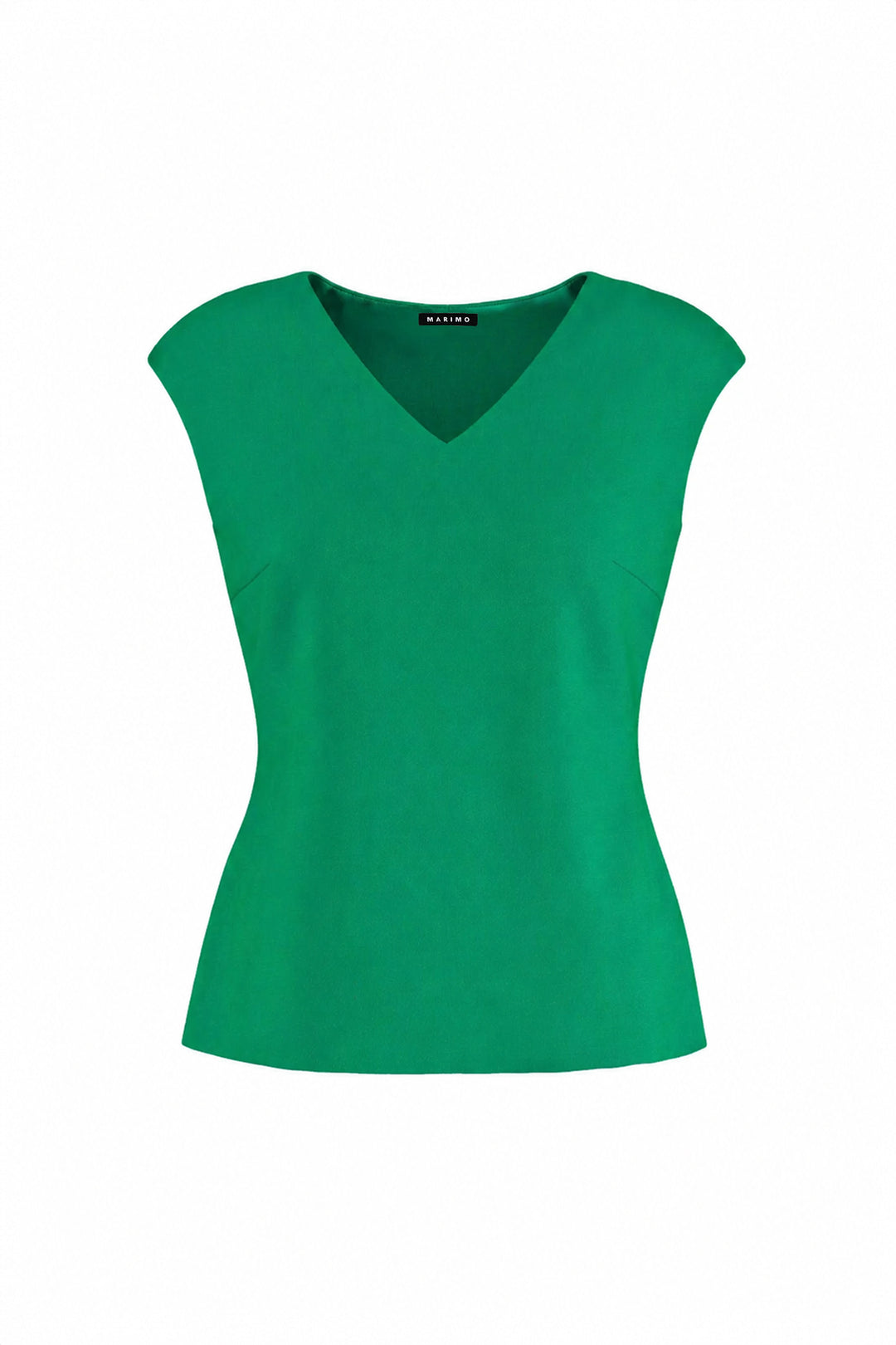 SALVIA JADE GREEN WOOL CREPE V-NECK BLOUSE