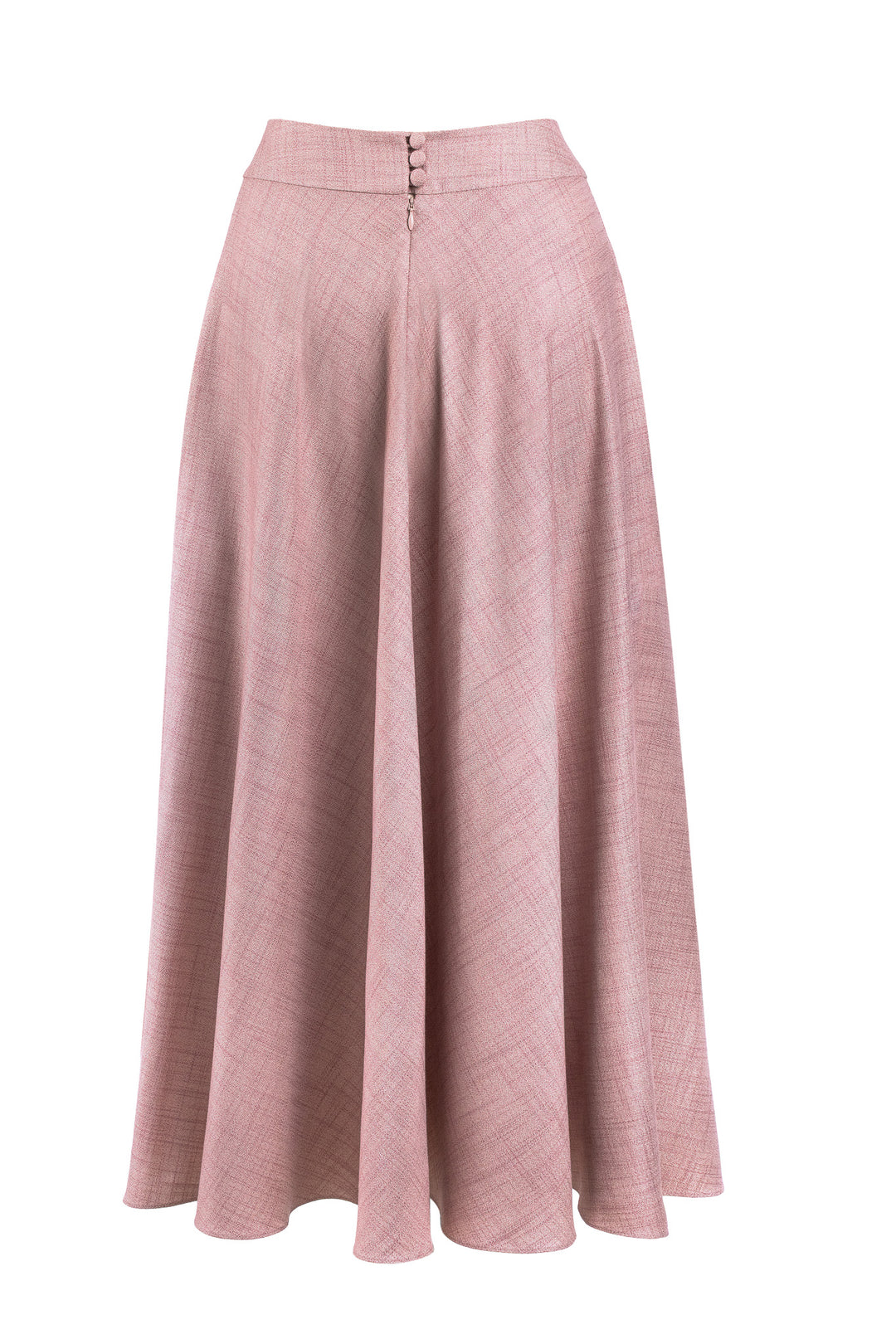 LACHENALIA DUSTY PINK BAMBOO A-LINE MIDI SKIRT