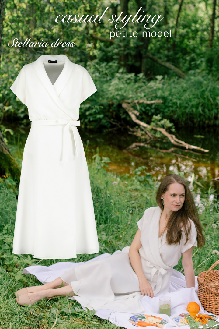 STELLARIA WHITE WRAP DRESS
