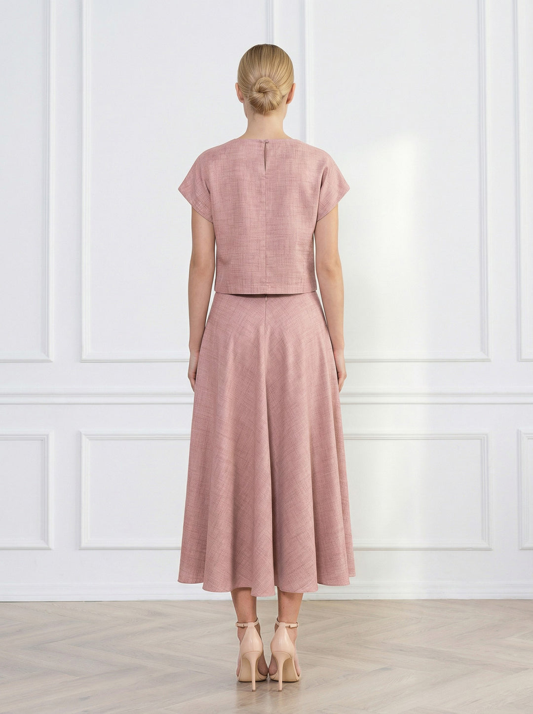 STEPHANIA DUSTY PINK BAMBOO CROPPED TOP