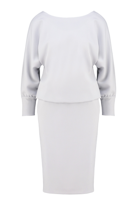 KAEMPFERIA ELEGANT WOOL CREPE BLACK DRESS