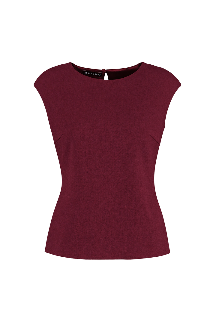 SALVIA BURGUNDY WOOL CREPE BLOUSE
