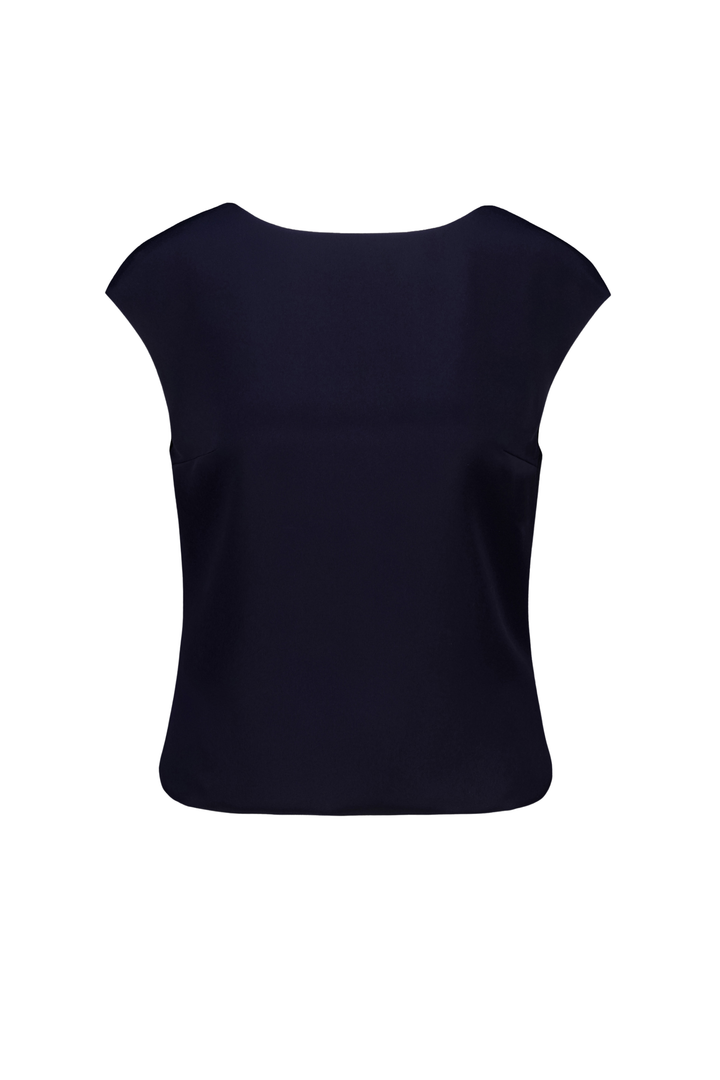 ADONIDIA NAVY SILK TOP
