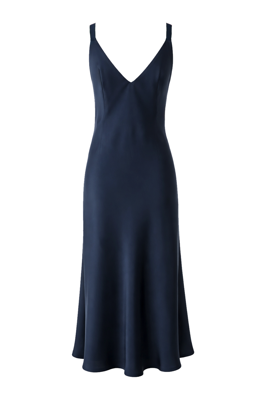 TRINIA NAVY SILK SLIP DRESS