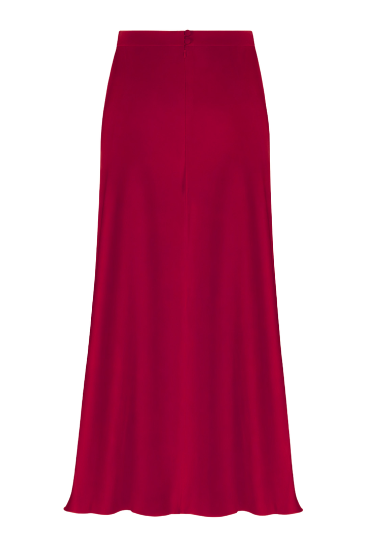 GLADIOLUS DEEP RED SILK SLIP SKIRT