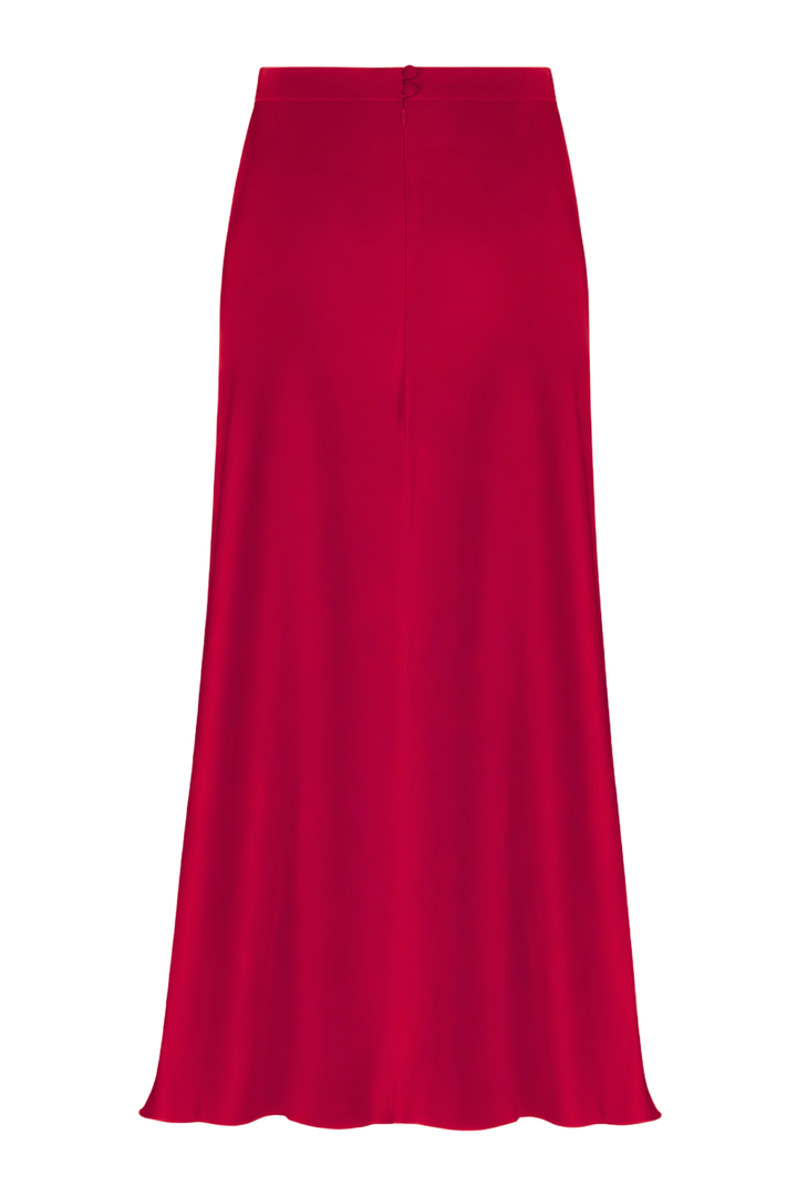 GLADIOLUS RED SILK SLIP SKIRT