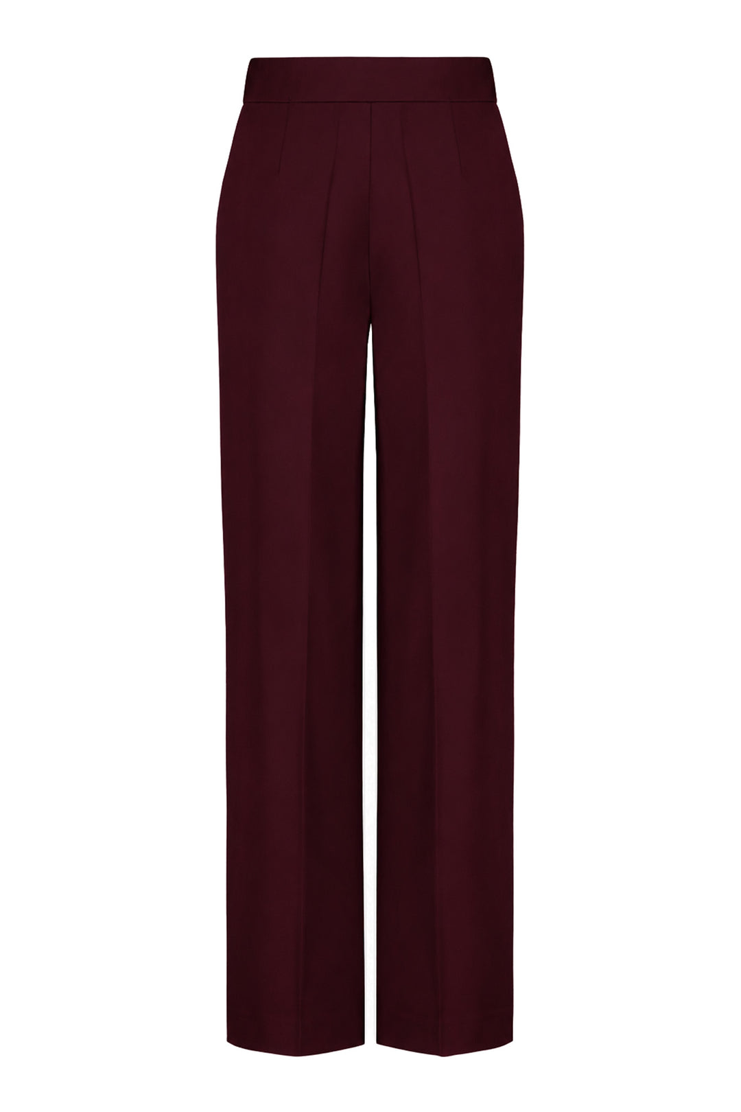 ALPINIA BURGUNDY FINE WOOL WIDE-LEG SUIT PANTS