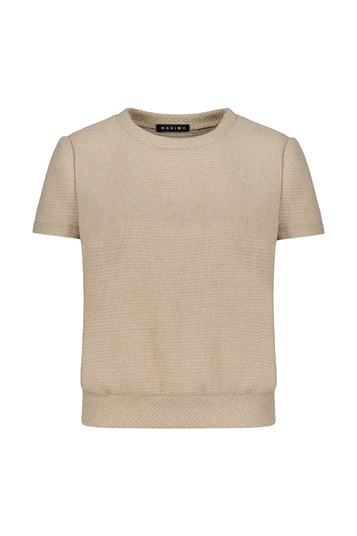 CANELLA BEIGE TEXTURED ALPACA-WOOL BLOUSE