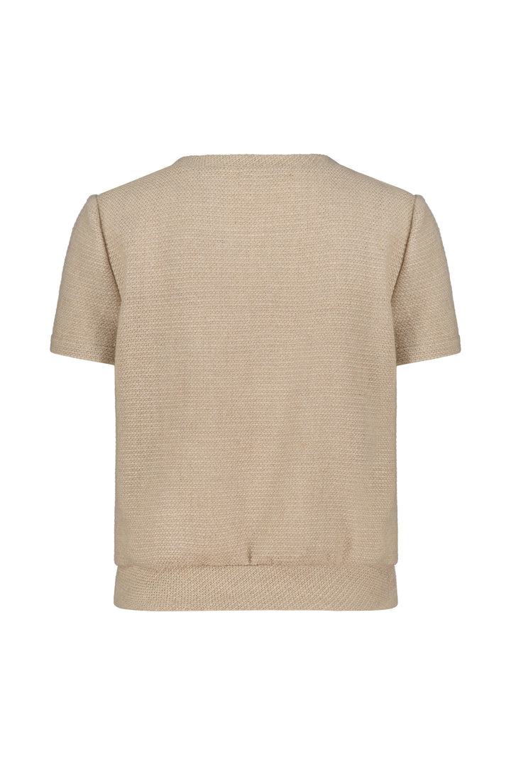 CANELLA BEIGE TEXTURED ALPACA-WOOL BLOUSE