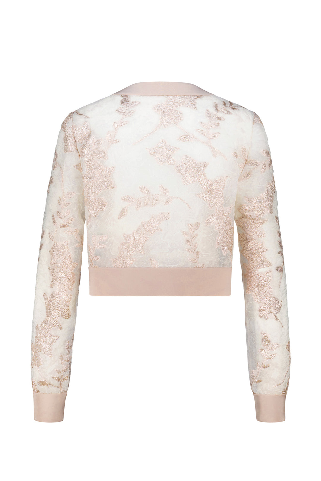 CAMELLIA OFF WHITE AND ROSE GOLD JACQUARD LIGHT JACKET