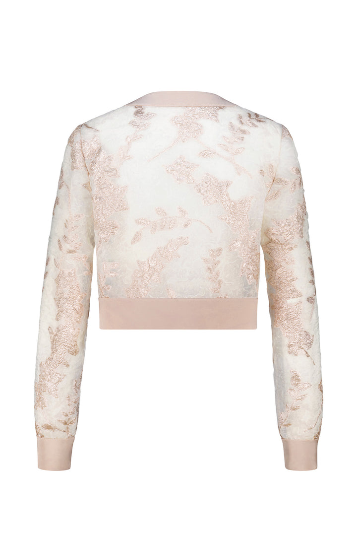 CAMELLIA OFF WHITE AND ROSE GOLD JACQUARD LIGHT JACKET