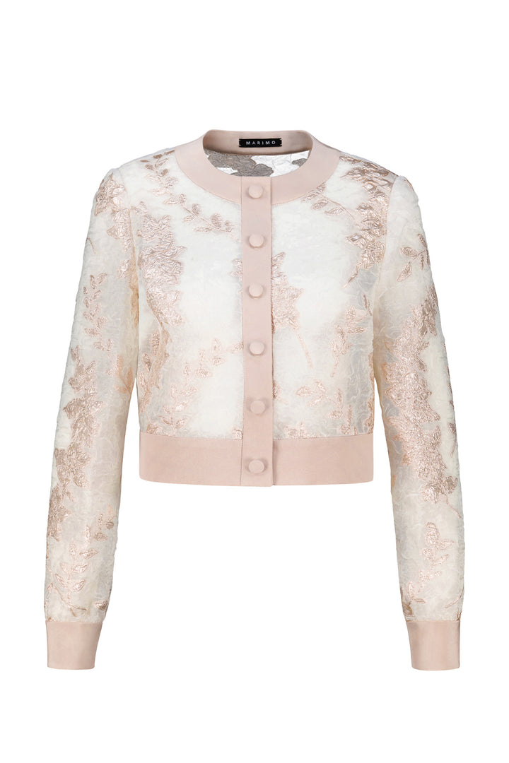 CAMELLIA OFF WHITE AND ROSE GOLD JACQUARD LIGHT JACKET