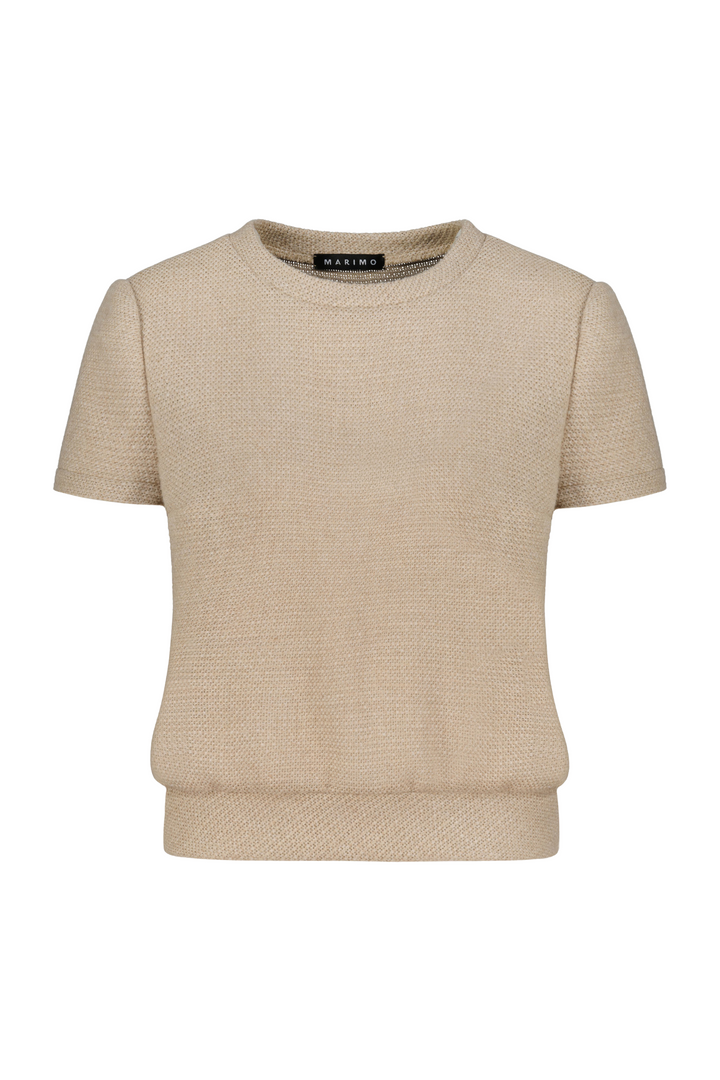 CANELLA BEIGE TEXTURED ALPACA-WOOL BLOUSE