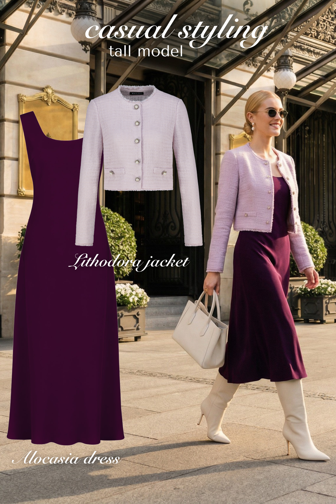 ALOCASIA PLUM PURPLE SILK SLIP DRESS