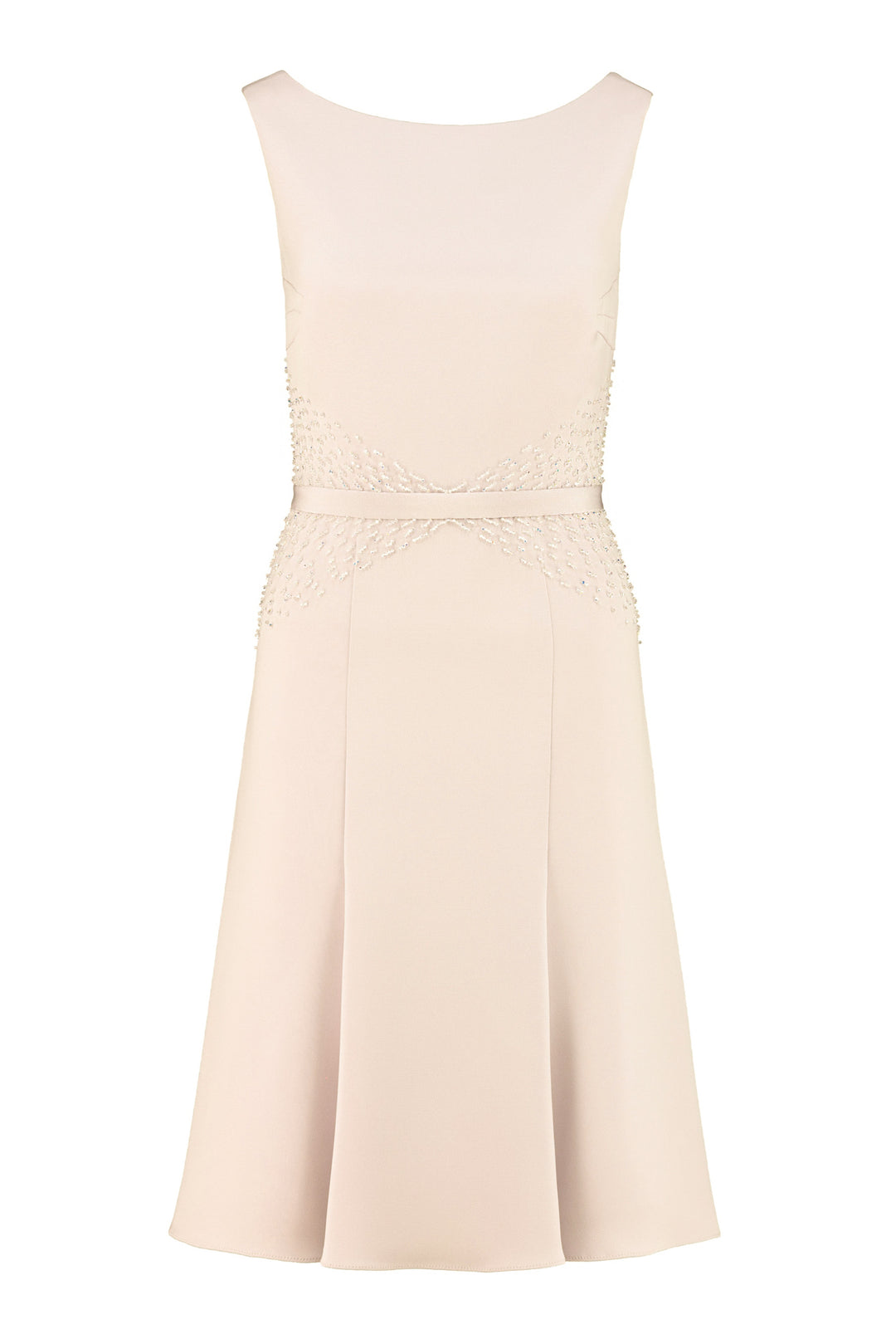 LAPAGERIA LITTLE BEIGE SILK DRESS WITH CRYSTAL EMBROIDERY Marimo Fashion LAPAGERIA LITTLE BEIGE SILK DRESS WITH CRYSTAL EMBROIDERY Marimo Fashion