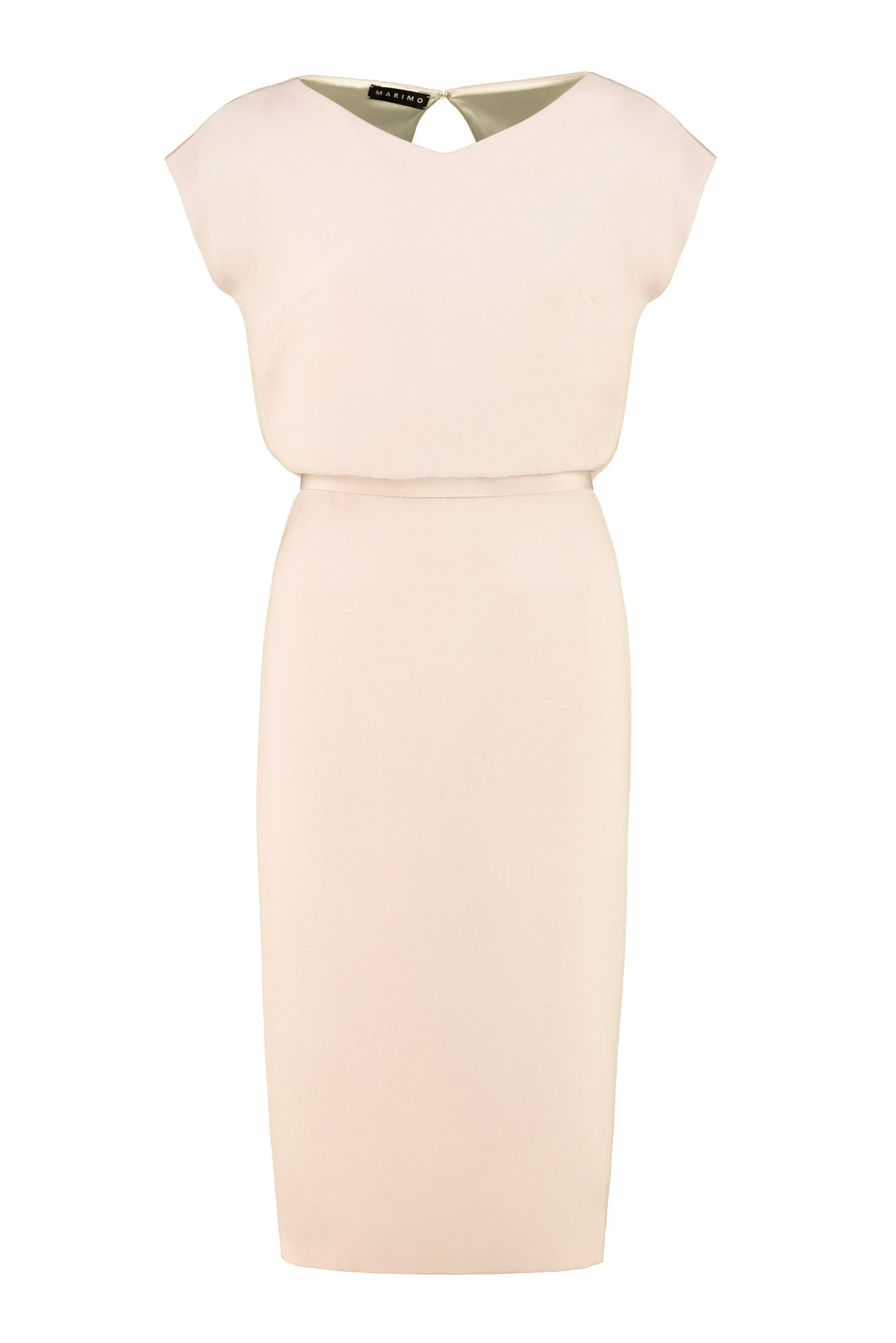 LAGENARIA BEIGE SILK PENCIL DRESS WITH CRYSTAL EMBROIDERY Marimo Fashion LAGENARIA BEIGE SILK PENCIL DRESS WITH CRYSTAL EMBROIDERY Marimo Fashion