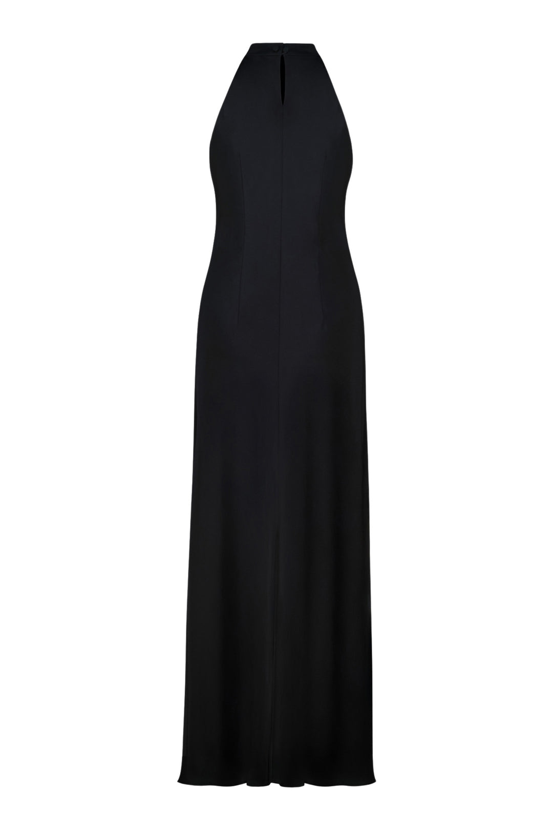 CLUSIANA BLACK SILK HALTER NECK SLIP DRESS WITH BOW DETAIL