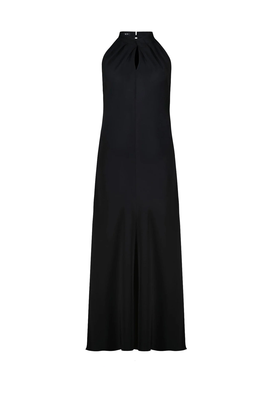 CLUSIANA BLACK SILK HALTER NECK MIDI DRESS WITH BOW DETAIL
