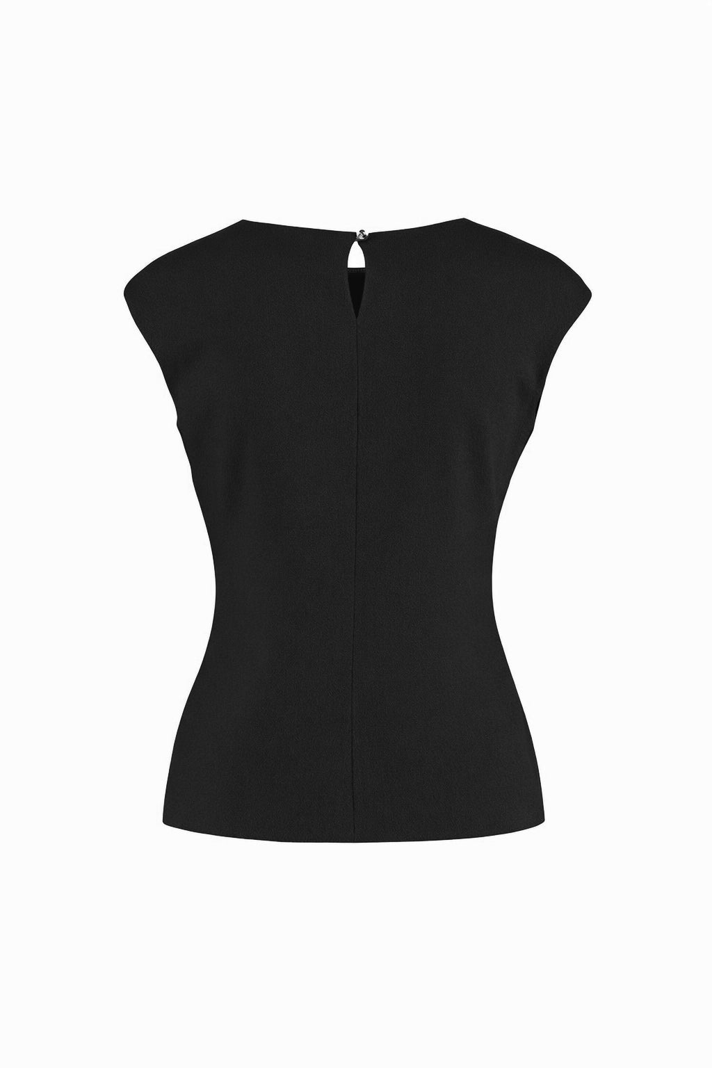 SALVIA BLACK WOOL CREPE BLOUSE