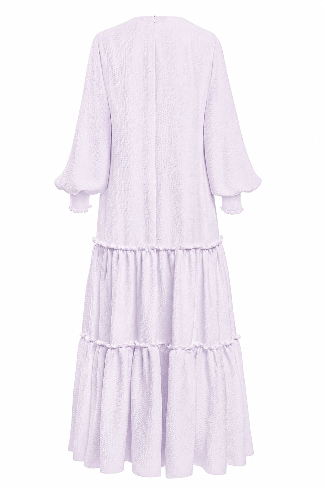 DAPHNE LAVENDER SILK JACQUARD MAXI DRESS WITH SLEEVES
