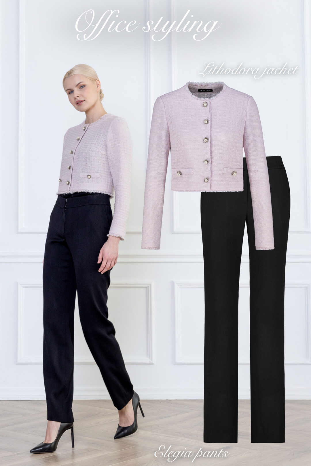 ELEGIA BLACK WOOL CLASSICAL PANTS