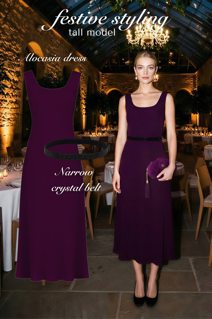 ALOCASIA PLUM PURPLE SILK SLIP DRESS