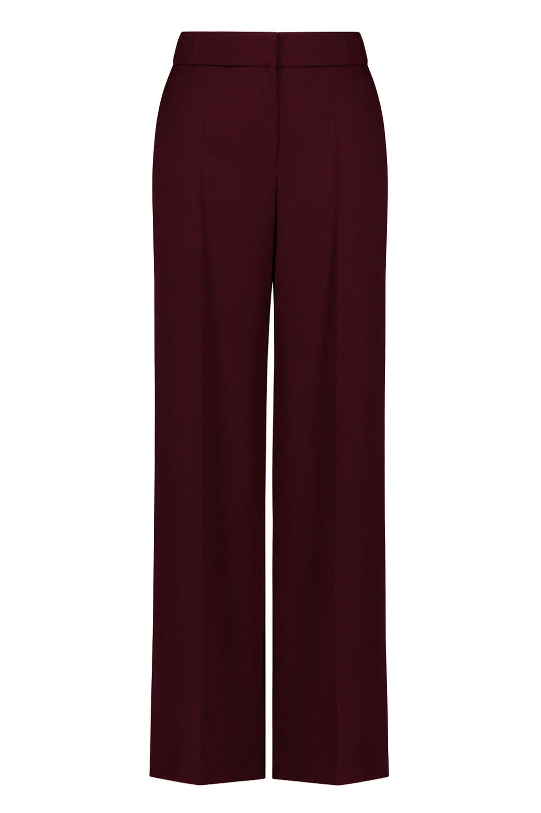 ALPINIA BURGUNDY FINE WOOL WIDE-LEG SUIT PANTS