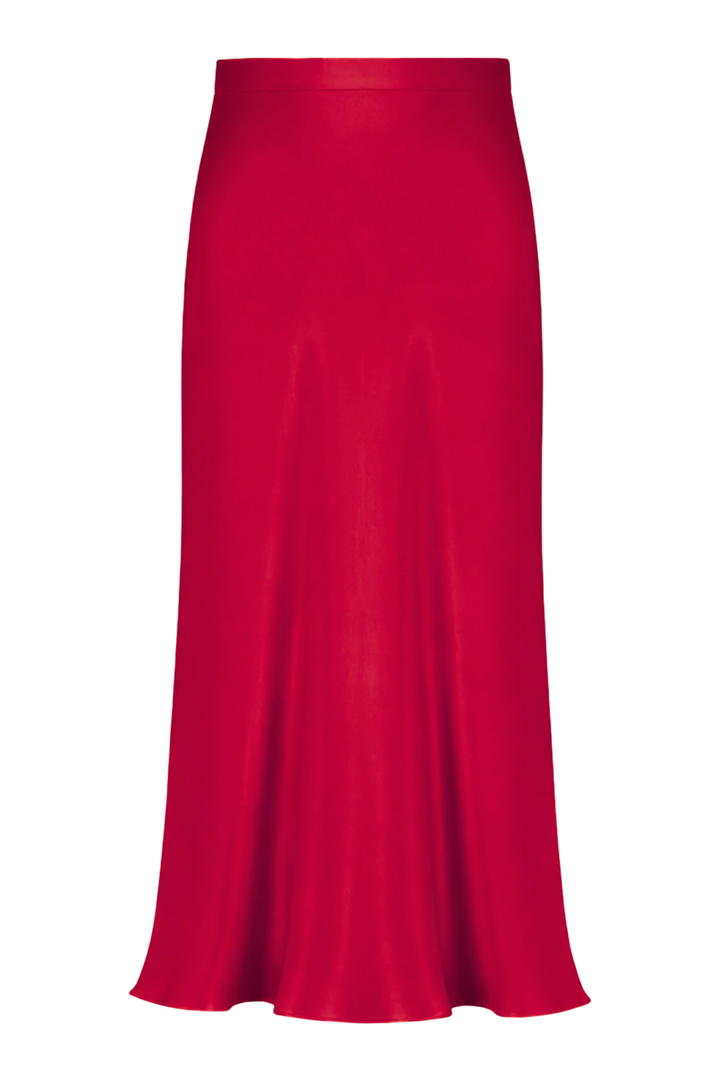 GLADIOLUS RED SILK SLIP SKIRT