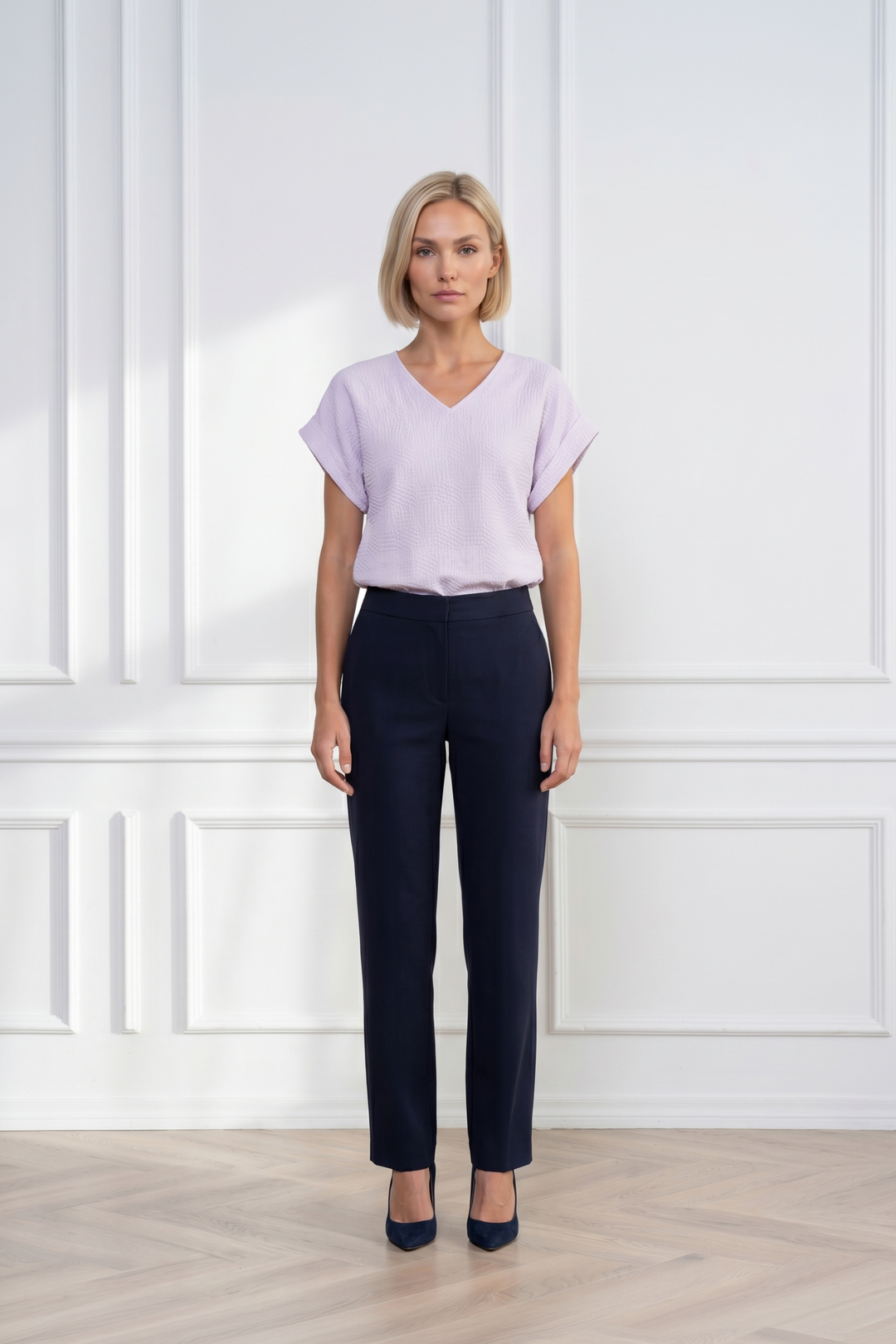 ELEGIA NAVY WOOL CLASSICAL PANTS